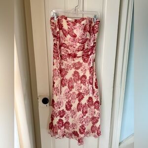 Laundry By Shelli Segal Red and White Strapless Dress